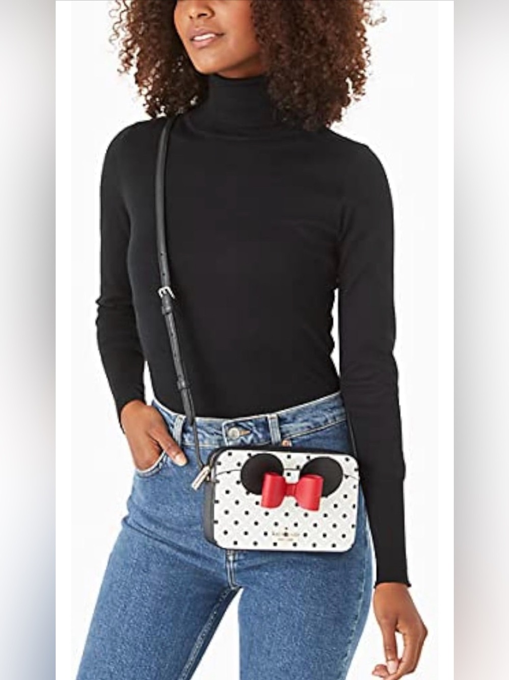 Kate Spade NWOT Disney Polka Dot Minnie Crossbody with Black Ears and Red Bow